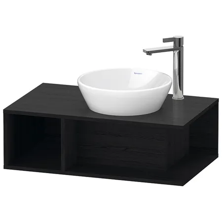 Duravit D-Neo Тумбочка подвесная компакт, раковина, 1 открытое отделение на левой стороне, цвет: Black Oak