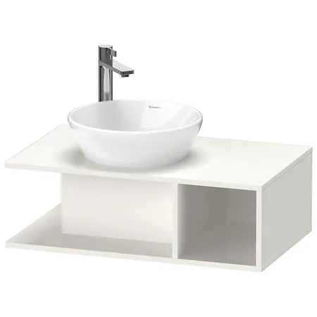 Duravit D-Neo Тумбочка подвесная компакт, раковина, 1 открытое отделение на правой стороне, цвет: белый высокоглянцевый