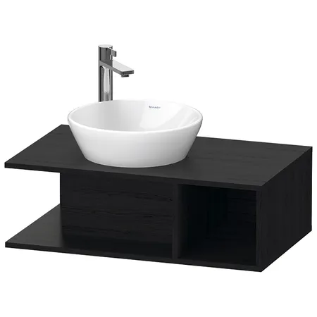 Duravit D-Neo Тумбочка подвесная компакт, раковина, 1 открытое отделение на правой стороне, цвет: Black Oak