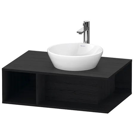 Duravit D-Neo Тумбочка подвесная компакт, раковина, 1 открытое отделение на левой стороне, цвет: Black Oak