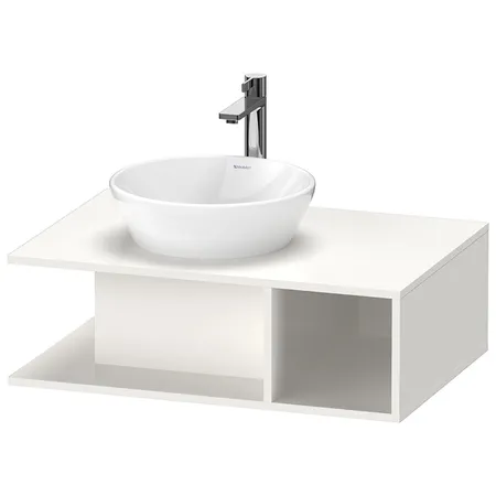 Duravit D-Neo Тумбочка подвесная компакт, раковина, 1 открытое отделение на правой стороне, цвет: белый высокоглянцевый