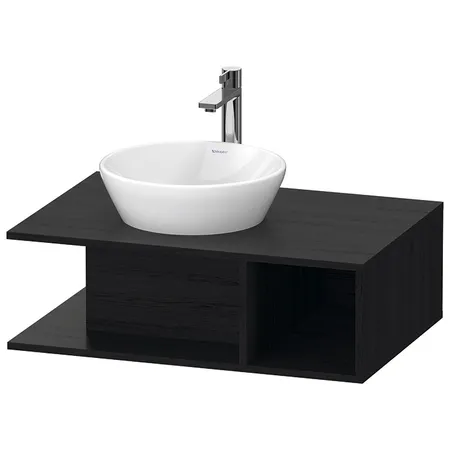 Duravit D-Neo Тумбочка подвесная компакт, раковина, 1 открытое отделение на правой стороне, цвет: Black Oak