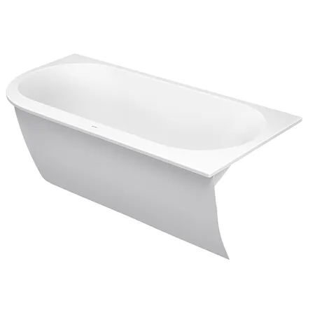 Duravit Darling New Ванна, пристенная, акриловая, угол справа, с панелью и ножками,с 2 наклонами для спины, цвет: белый