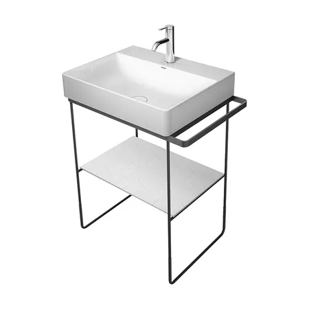 Duravit DuraSquare Консоль металлическая напольная с раковиной, с полотенцедержателем, цвет: черный матовый