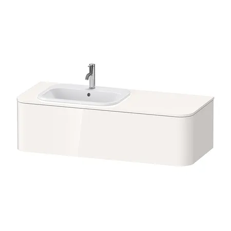 Duravit Happy D.2 Plus Тумба подвесная, с раковиной и 2 ящиками, SX, цвет: белый глянцевый