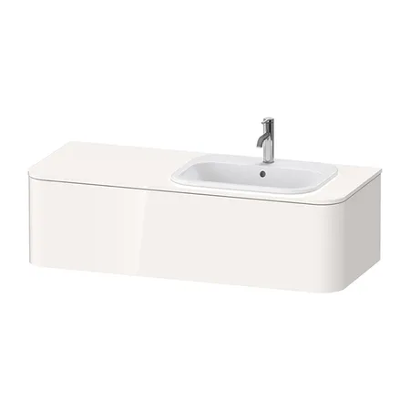Duravit Happy D.2 Plus Тумба подвесная, с раковиной и 2 ящиками, DX, цвет: белый глянцевый