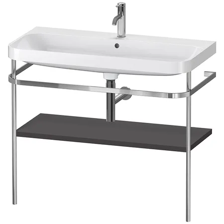Duravit Happy D.2 Plus Консоль напольная с умывальником, с 1 отв под смесит,1 полка, вып. и сифон в комплекте, цвет: Графит
