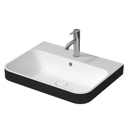 Duravit Happy D.2 Plus Раковина накладная, с 1 отв, выпуск с керамической крышкой, цвет: Anthracite matt