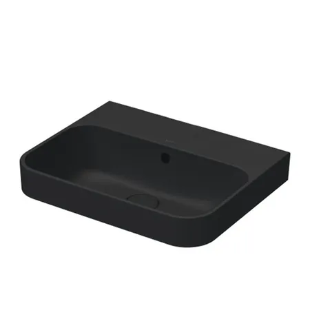 Duravit Happy D.2 Plus Раковина накладная, без отв, выпуск с керамической крышкой, цвет: Anthracite matt