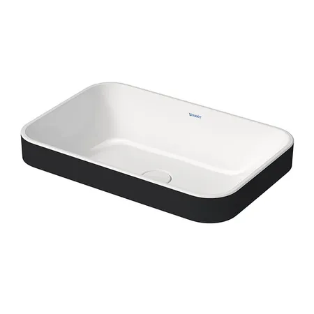 Duravit Happy D.2 Plus Раковина, без отв, без перелива, с выпуском с керамической крышкой, цвет: Anthracite matt/белый