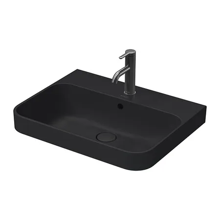 Duravit Happy D.2 Plus Раковина, 1 отв, с переливом, цвет: Anthracite matt