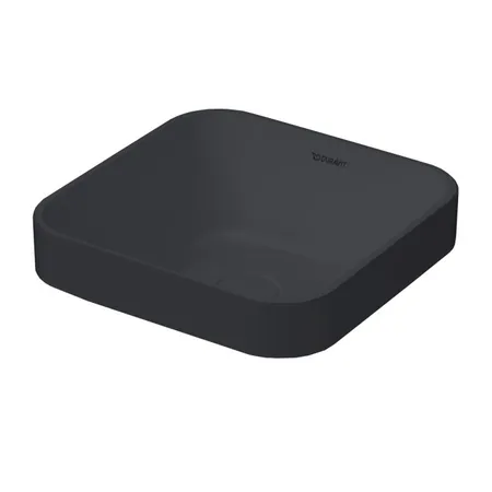 Duravit Happy D.2 Plus Раковина, без отв, без перелива, с выпуском с керамической крышкой, WonderGliss, цвет: Anthracite matt