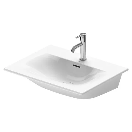 Duravit Happy D.2 Plus Раковина подвесная, с 2 отв, выпуск с керамической крышкой, с переливом, цвет: белый