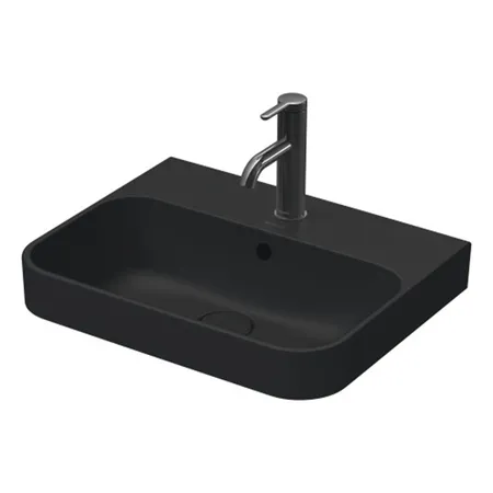 Duravit Happy D.2 Plus Раковина накладная, с 1 отв, выпуск с керамической крышкой, цвет: Anthracite matt