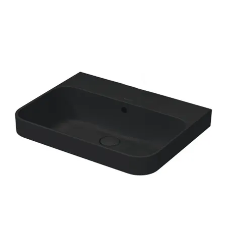 Duravit Happy D.2 Plus Раковина накладная, без отв, выпуск с керамической крышкой, WonderGliss, цвет: Anthracite matt