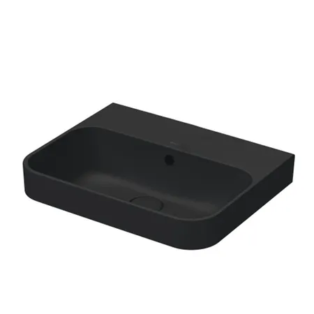 Duravit Happy D.2 Plus Раковина накладная, без отв, выпуск с керамической крышкой, WonderGliss, цвет: Anthracite matt