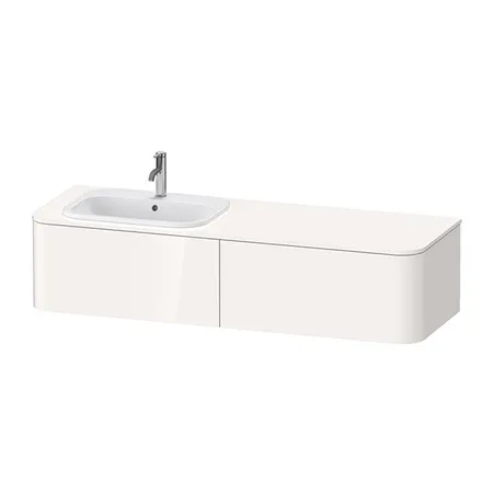 Duravit Happy D.2 Plus Тумба подвесная, с раковиной и 2 ящиками, SX, цвет: белый глянцевый