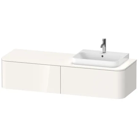 Duravit Happy D.2 Plus Тумба подвесная, с раковиной и 2 ящиками, DX, цвет: белый глянцевый