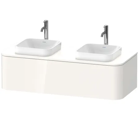 Duravit Happy D.2 Plus Тумба подвесная, с 2 раковинами и 1 ящиком, цвет: белый глянцевый