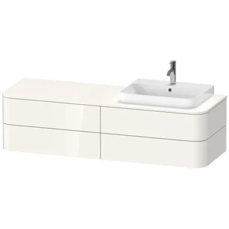 Duravit Happy D.2 Plus Тумба подвесная, с раковиной и 4 ящиками, цвет: белый глянцевый