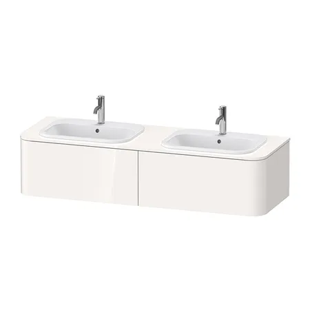 Duravit Happy D.2 Plus Тумба подвесная, с 2 раковинами и 2 ящиками, цвет: белый глянцевый