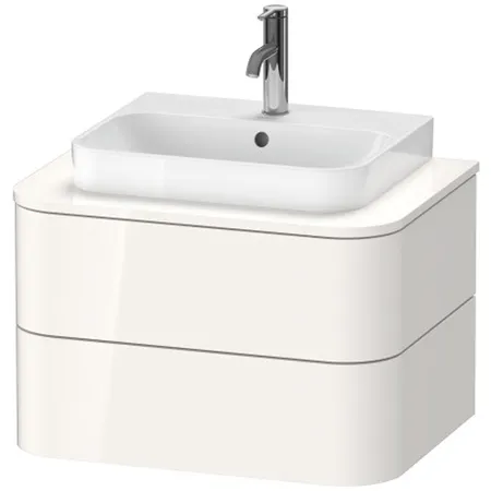 Duravit Happy D.2 Plus Тумба подвесная, с раковиной и 2 ящиками, цвет: белый глянцевый
