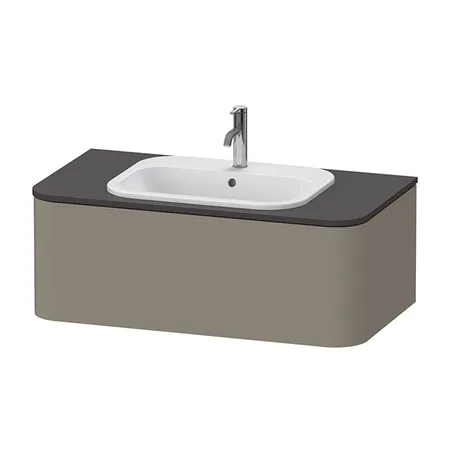 Duravit Happy D.2 Plus Тумба подвесная, с раковиной и 1 ящиком, цвет: stone grey satin matt