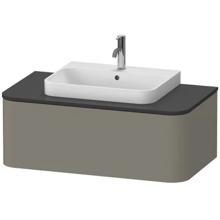 Duravit Happy D.2 Plus Тумба подвесная, с раковиной и 1 ящиком, цвет: stone grey satin matt