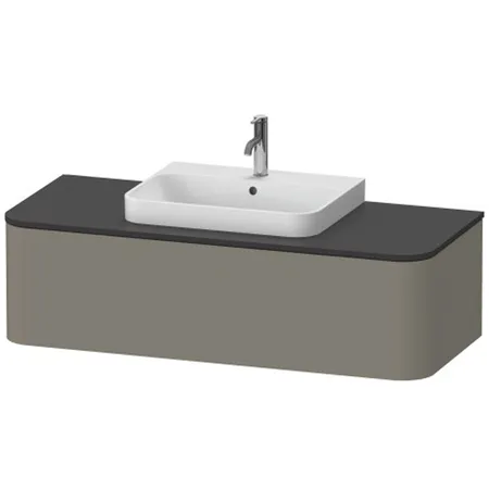 Duravit Happy D.2 Plus Тумба подвесная, с раковиной и 1 ящиком, цвет: stone grey satin matt