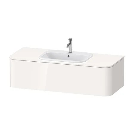 Duravit Happy D.2 Plus Тумба подвесная, с раковиной и 2 ящиками, цвет: белый глянцевый