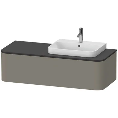 Duravit Happy D.2 Plus Тумба подвесная, с раковиной и 1 ящиком, DX, цвет: stone grey satin matt
