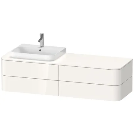 Duravit Happy D.2 Plus Тумба подвесная, с раковиной и 4 ящиками, цвет: белый глянцевый