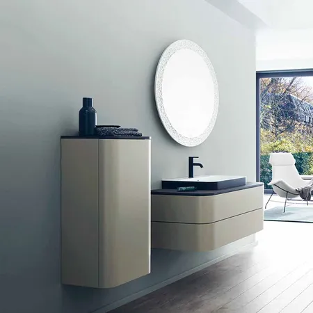 Duravit Happy D.2 Plus Тумба подвесная с раковиной, 2 ящика, цвет: stone grey satin matt/Anthracite matt/белый