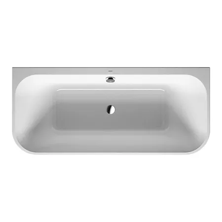 Duravit Happy D.2 Plus Ванна пристенная, 2 наклона для спины, акриловая, ножки, цвет: белый