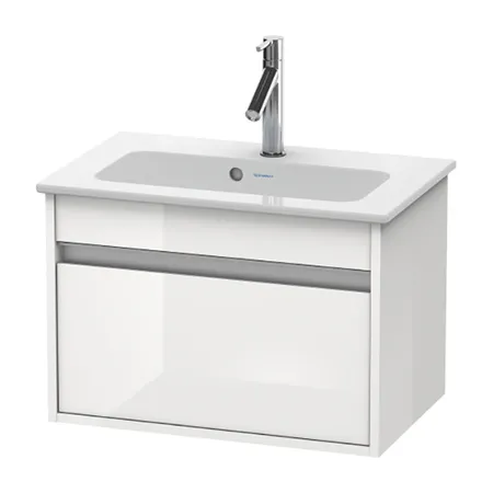 Duravit Ketho Тумба подвесная, с раковиной, 1 выдв. ящик, цвет: белый глянцевый