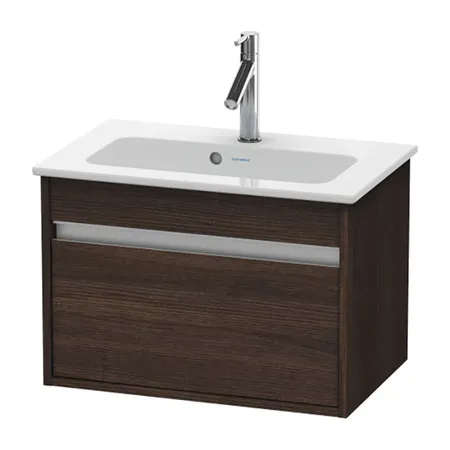 Duravit Ketho Тумба подвесная, с раковиной, 1 выдв. ящик, цвет: каштан темный