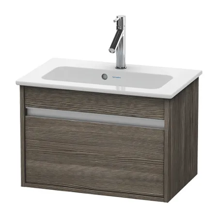 Duravit Ketho Тумба подвесная, с раковиной, 1 выдв. ящик, цвет: сосна коричневая