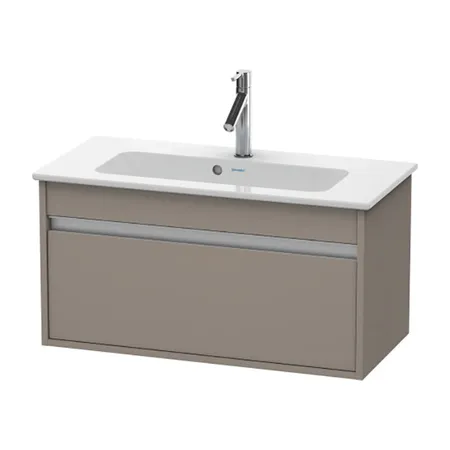 Duravit Ketho Тумба подвесная, с раковиной, 1 выдв. ящик, цвет: базальт матовый