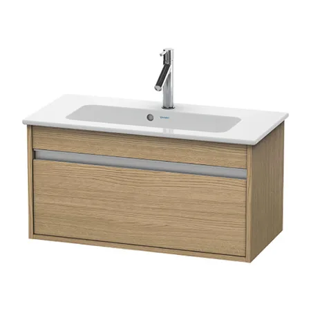 Duravit Ketho Тумба подвесная, с раковиной, 1 выдв. ящик, цвет: дуб европейский