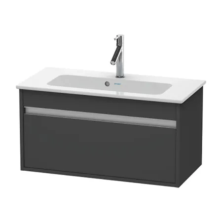Duravit Ketho Тумба подвесная, с раковиной, 1 выдв. ящик, цвет: графит матовый