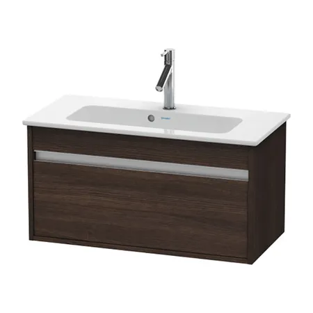 Duravit Ketho Тумба подвесная, с раковиной, 1 выдв. ящик, цвет: каштан темный