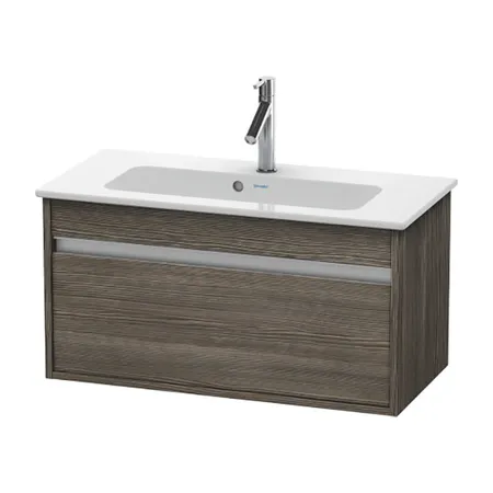 Duravit Ketho Тумба подвесная, с раковиной, 1 выдв. ящик, цвет: сосна коричневая