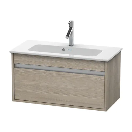 Duravit Ketho Тумба подвесная, с раковиной, 1 выдв. ящик, цвет: сосна серебристая