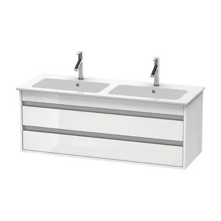 Duravit Ketho Тумба подвесная, с раковиной, 2 выдв.ящика, цвет: белый глянцевый