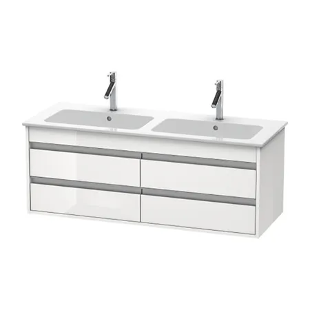 Duravit Ketho Тумба подвесная, с раковиной, 2 выдв.ящика, цвет: белый глянцевый