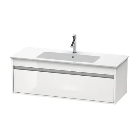 Duravit Ketho Тумба подвесная, с раковиной и 1 ящиком, цвет: белый глянцевый