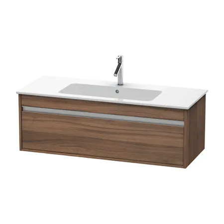 Duravit Ketho Тумба подвесная, с раковиной и 1 ящиком, цвет: орех натуральный