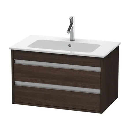 Duravit Ketho Тумба подвесная, с раковиной, с 2 выдв.ящиками, цвет: каштан темный