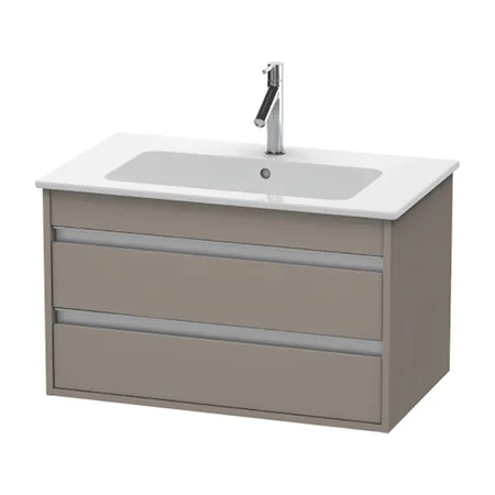 Duravit Ketho Тумба подвесная, с раковиной, с 2 выдв.ящиками, цвет: базальт матовый