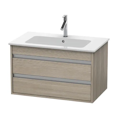 Duravit Ketho Тумба подвесная, с раковиной, с 2 выдв.ящиками, цвет: сосна серебристая